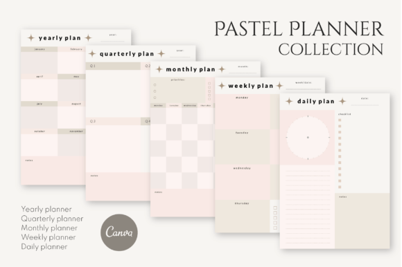 Download Pastel Canva Planner Template Set - Template set Collection