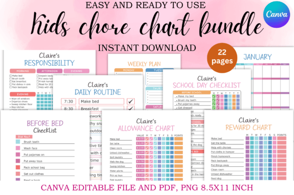Download Kids Chore Chart Bundle - Premium Resources