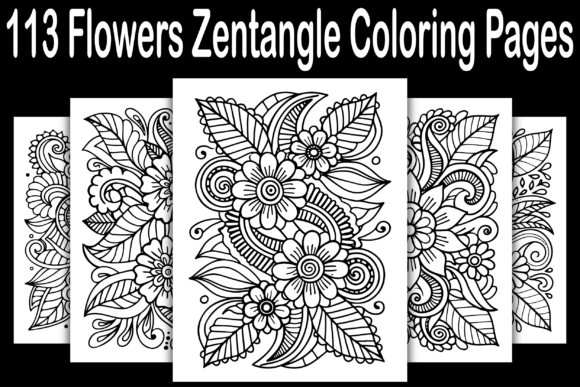 Download 113 Flowers Zentangle Coloring Pages - Premium Resources