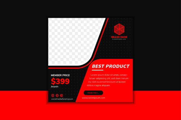 Download Red Black Square Banner Product Media - Banner Collection