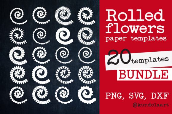 Download Rolled Flower Paper Template Set - Template set Collection