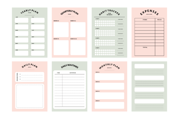 Download Printable Planner &amp; Notepad Template Set - Template set Collection