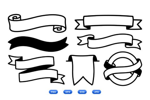 Download Hand Drawn Ribbon Banner SVGs - Banner Collection