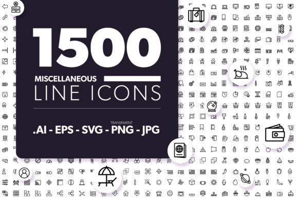 Download 1500 Miscellaneous Line Icons - Premium Resources