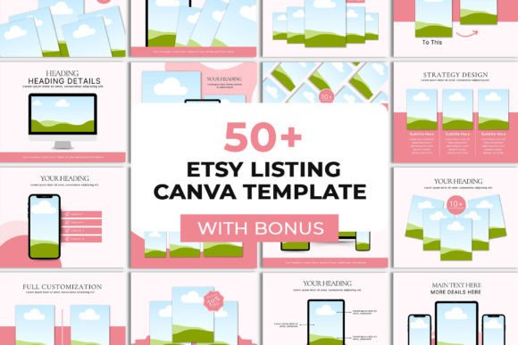 Download 50+ Etsy Listing Canva Template Set - Template set Collection