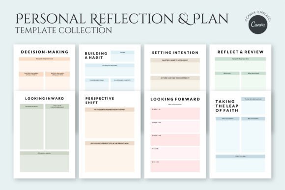 Download Reflection &amp; Plan CANVA Template Set - Template set Collection